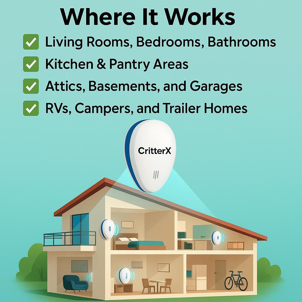 CritterX™ 2025 Advanced Pest Repeller - Eliminate Pests Permanently